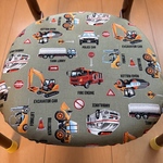 ベビーチェア/豆イスカバー＊はたらくくるま(カーキ)