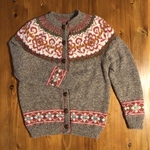 ★手編み★   丸ヨークカーディガン（フライホイールローズ）【送料込み！】Lサイズ