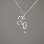 お取り置き*outlet!* drop モスアクアマリンとシルバーのネックレス silver925 ◼pivo◼2419