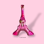 ピンクなエッフェル塔のビーズ刺繍ブローチ