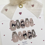 チェックネイル l リボンネイル l 秋ネイル l 冬ネイル l リボンネイル l ガーリーネイル l ワンホンネイル l ネイル l ネイルチップ