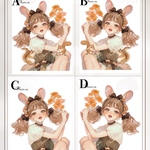 chan.ce オリジナルステッカー　5種各1枚入り   　人物ステッカー　秋を感じて🍂　リスさん有り無しです