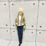 ベージュ　六分の一男子図鑑　エイト　スエード　ma-1  ジャケット　アウター　モッズコート　メンズドール　モモコドール　