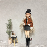 ベージュリブ　スエード　MA-1   ブルゾン　ジャケット　コート　リカちゃん　ピュアニーモ　ブルゾン　ジャケット