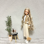 ベージュ　スエード　MA-1   ブルゾン　ジャケット　コート　リカちゃん　ピュアニーモ　ブルゾン　ジャケット