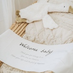 【Welcome Baby】ニューボーンフォト　マタニティ　名入れ　タペストリー