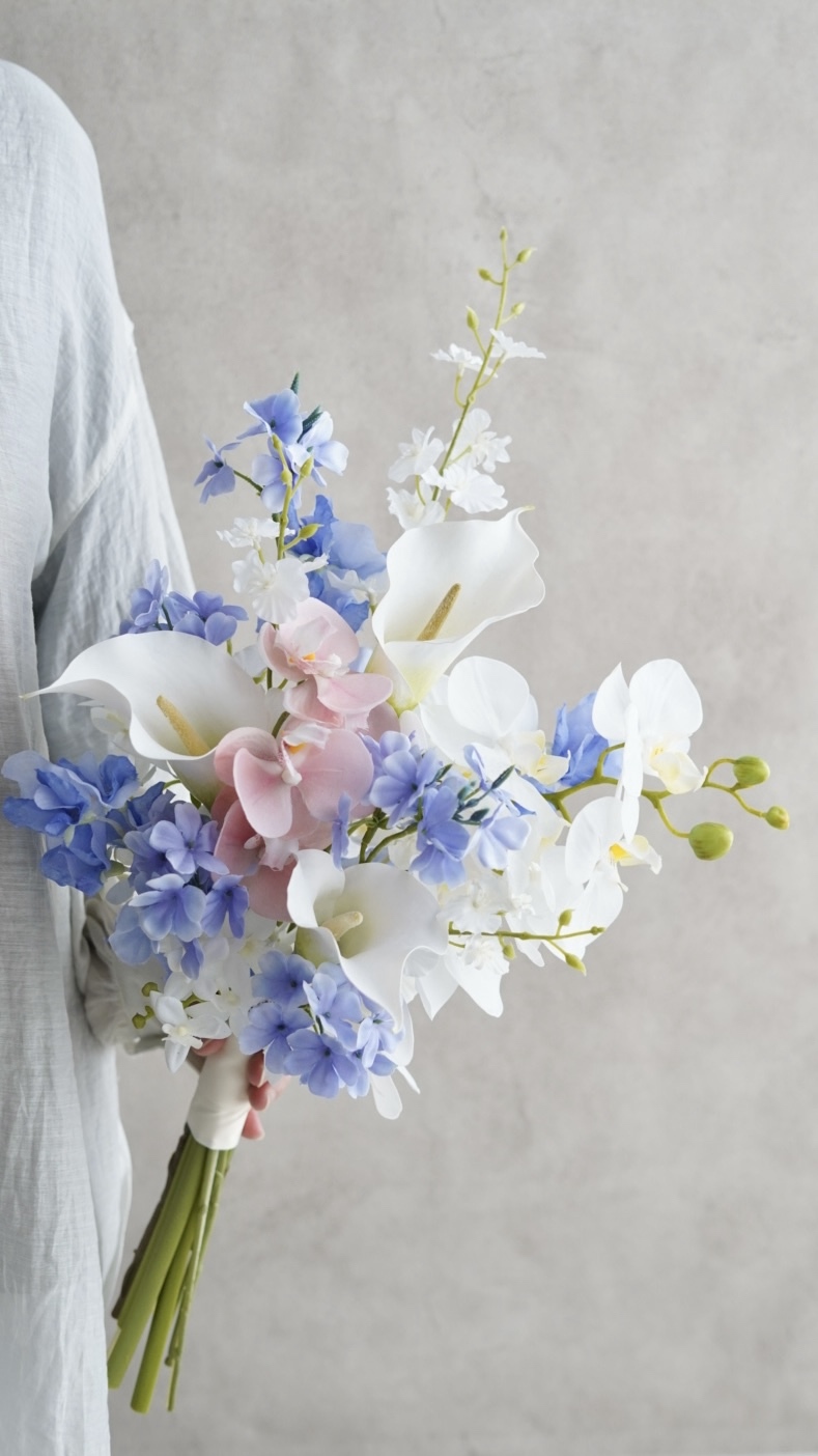 ブーケ 胡蝶蘭のホワイトブーケ 再販 アーティフィシャル