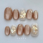 【新作】テ・シャンパーニュ Thé Champagne ｜紅茶 ハニーカラー ブラウンネイルNo.68 ネイルチップ