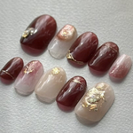 【新作】リュクスボルドー Luxe bordeaux｜ワイン こっくり レッド No.70 ネイルチップ