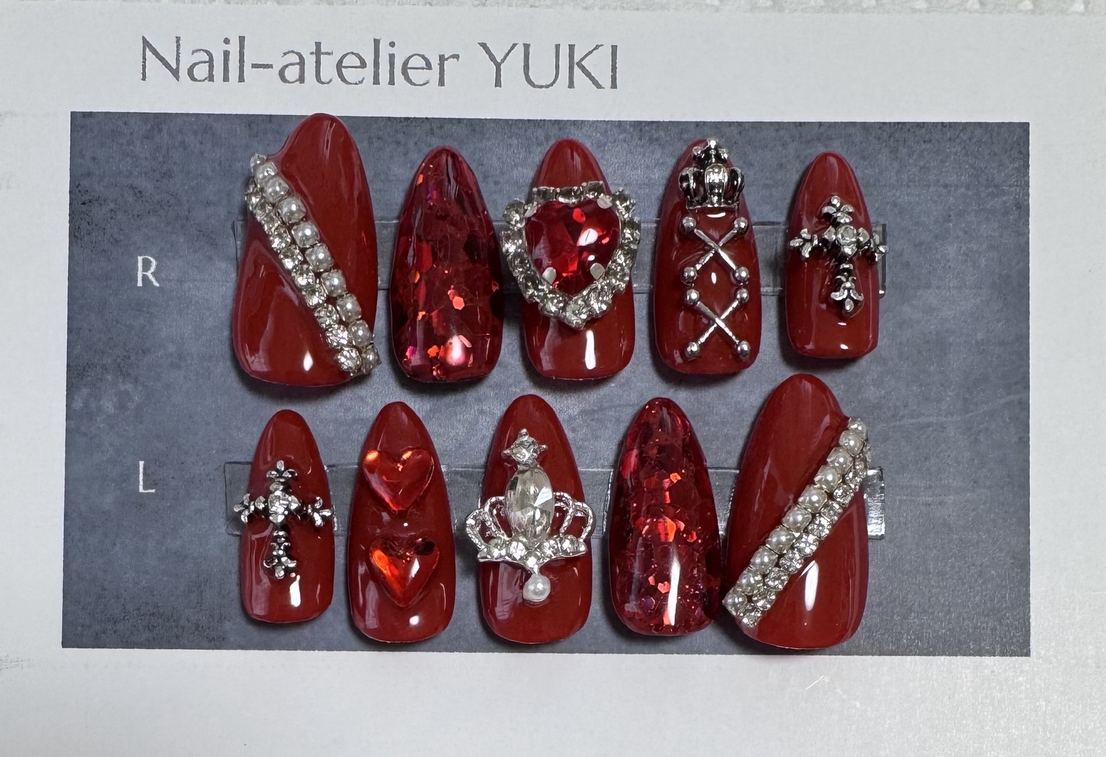 ツイードネイル ハートネイル オーダーチップ ネイルチップ 秋ネイル