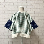 【120size】ユニセックス　ボーダー　ワイドTシャツ