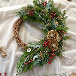 【お正月も飾れる】クリスマス＊ナチュラルグリーン＊ハーフリース