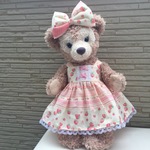 *いちご柄のワンピース&リボン*ふんわりピンク*ダッフィーシェリーメイ*