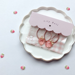 再販🧸ˎˊ˗  ベビーピンクのいちご🍓 ˎˊ˗ ヘアゴム　ヘアアクセサリー　キッズ　ベビー　ヘア　誕生日　プレゼント　ハート　