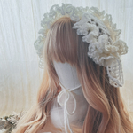 ♡再販♡今季ラスト♡ふわふわモヘアのヘッドドレス　バブーシュカ　ハンドメイド　かぎ針編み