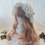♡再販♡今季ラスト♡ふわふわモヘアのヘッドドレス　バブーシュカ　ハンドメイド　かぎ針編み