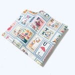 ブックカバー 文庫本サイズ　アルファベットスタンプ　グレージュ