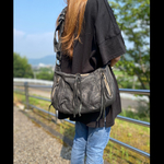 本革たつのレザー オールハンドメイド ショルダーバッグ