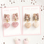 くまちゃんといちごのリボンピアス/イヤリング🧸