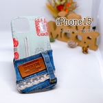 iPhone15ケース ✲ 手芸柄×デニム