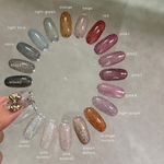 ネイルチップ＊フラッシュワンカラー バービー 寒色 ピンク ネイビー ベージュ パープル レッド オレンジ ブラック グリーン 黒水色黄緑紫赤紺emena enoi オーロラ