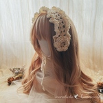 ♡再販×3♡イヤーマフ風お花のふんわりフリルヘッドドレス　耳あて　バブーシュカ　ボンネット　かぎ針編み