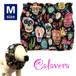 骸骨カラベラ／犬スヌード／トップギャザー型／ブラック