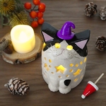 着せ替えピック付き ニャンプシェード (黒白A)＊猫型ランプシェード＊LED専用＊ハロウィン＊クリスマス＊オールシーズン＊ハチワレネコ＊＊Cat lampshade＊猫灯罩