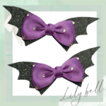 Halloween＊Night Bat＊パープル【犬用 リボン バレッタ】