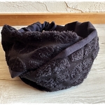 ＊　もこもこジャガード　ねじりヘアバンド（ブラック）　＊