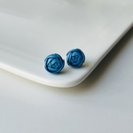 【折りバラ】陶器　ピアス　シンプル　一粒　ユニセックス　s925ポスト