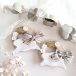 再販 𖧷 うさぎとりぼん ( ブルーグレーチェック )