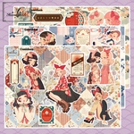 和柄レトロガールコラージュペーパーまとめセット