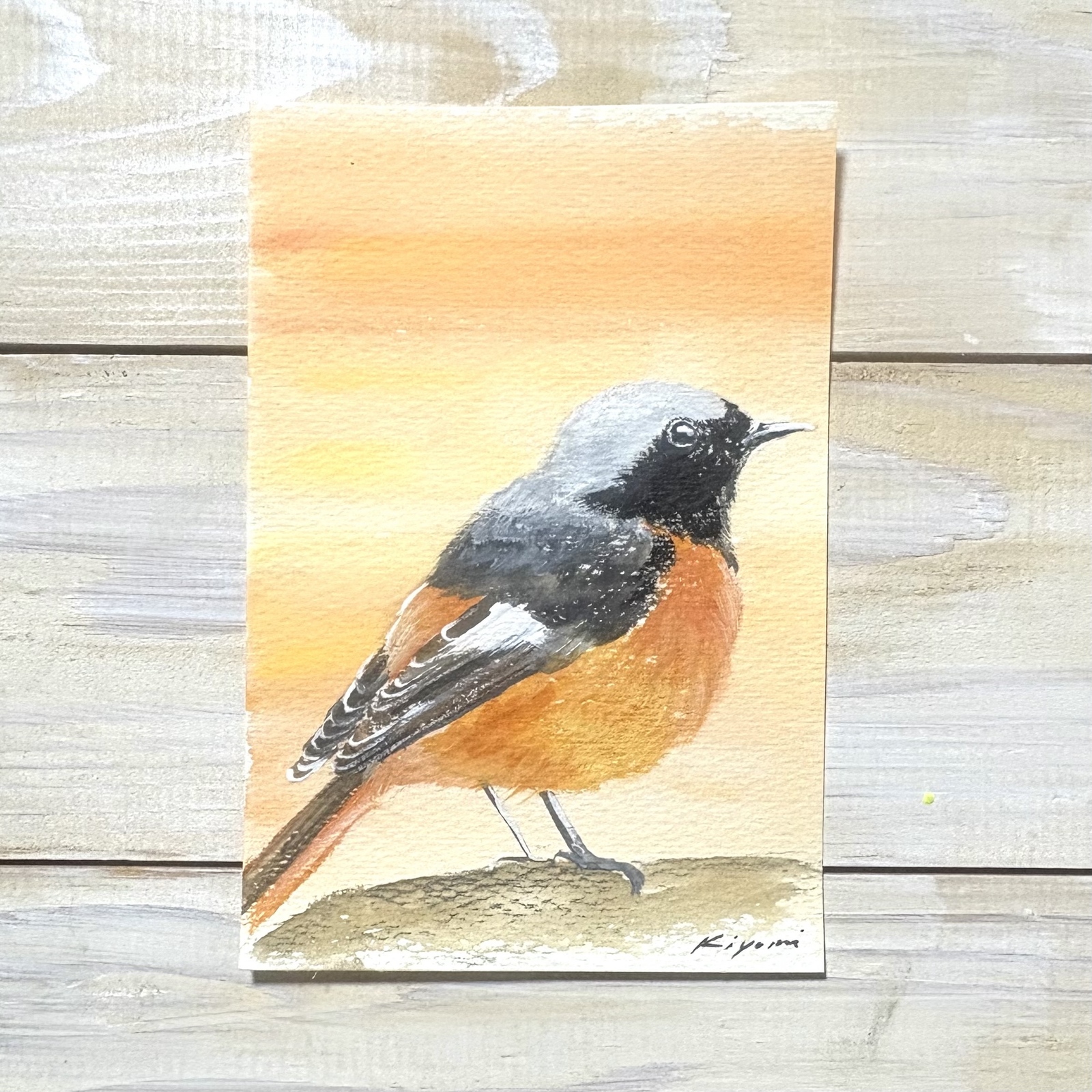 SALE☆シロクマ【油絵】 22.7cm x 15.8cm - KIYOMI | minne