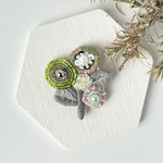 丸花の不思議 ビーズ刺繍ブローチ
