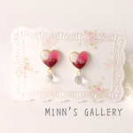ハート♡マーブルピアス
