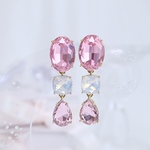 candy jewelイヤリング(PINK×PINK))大振り ビジュー ジルコニア 金属アレルギー対応 梅雨 夏