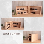 天然木ヒノキ使用 観音開きピアス収納什器　ナチュラル派さんにおすすめ　自宅収納にも◯ 
