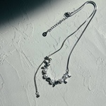 2way パール　ロングネックレス　パールネックレス　ストーンネックレス　クリアストーン　ビーズ　ビーズネックレス　ロング　バックネックレス　オープンバック　結婚式　お呼ばれ　オケージョン　クリスマス