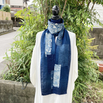 997 襤褸　ストール　古布　リメイク　藍染　藍染め　パッチワーク　刺し子　ヴィンテージ　