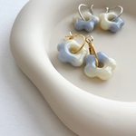 〈再販〉🍨🥣foop pierce/earring/フープ/ブルーミルク