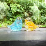08yun 様ご予約品☆アクア＆イエローの小鳥 Lのペア