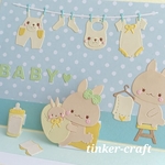 出産お祝いカード [1点物]うさぎベイビー