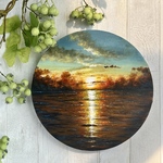 20cm丸✴︎アクリル画《原画》  ✴︎ Dazzling sunset ✴︎