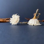 見えないところにオシャレは宿る  カップフラワーのイヤリング