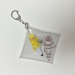 小さなトカゲモドキちゃん（レオパ&オレオ）☆あみぐるみキーホルダー