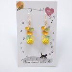 イチョウにゃんこサージカルステンレスピアス(イヤリング変更無料)