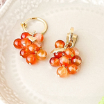 秋 ハロウィン ぶどうチャーム・イヤリング・ピアス｜大人のナチュラルハロウィン（カーネリアン）
