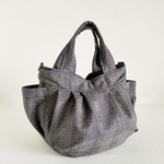 Sサイズ　グレンチェック柄プリント生地　ころりんバッグ♪　Fm2 Lab.