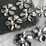 NEW カスタムボールペン　8個/ シルバー　真鍮　フラワー　ペタル　モチーフ　スペーサー　BR99S